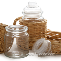 rattan wrapped Plate and 2pcs Mason Jar Glass